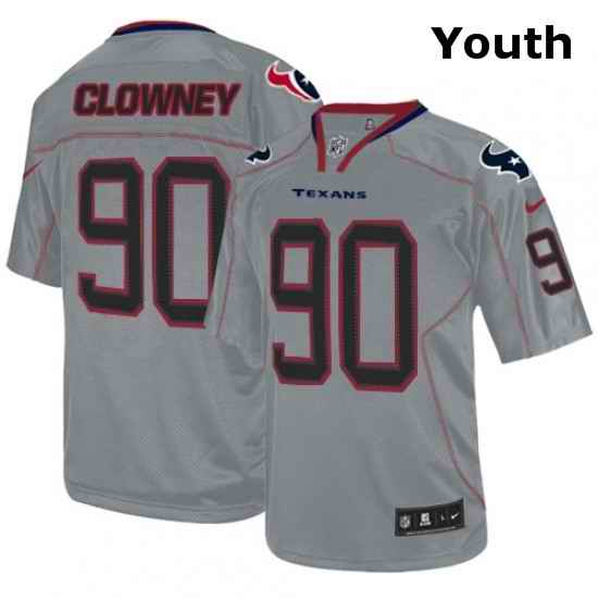 Youth Nike Houston Texans 90 Jadeveon Clowney Elite Lights Out Grey NFL Jersey
